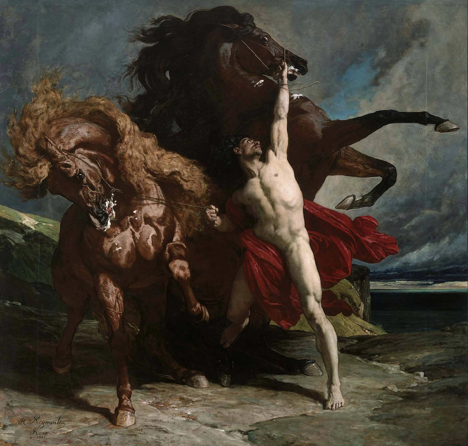 Automedonte con i cavalli di Achille - Museum of Fine Arts, Boston, dettaglio